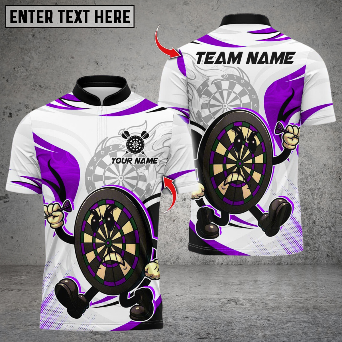 Blisscorners Darts Cartoon Angry Dartboard Multicolor Customized Name, Team Name 3D Shirts