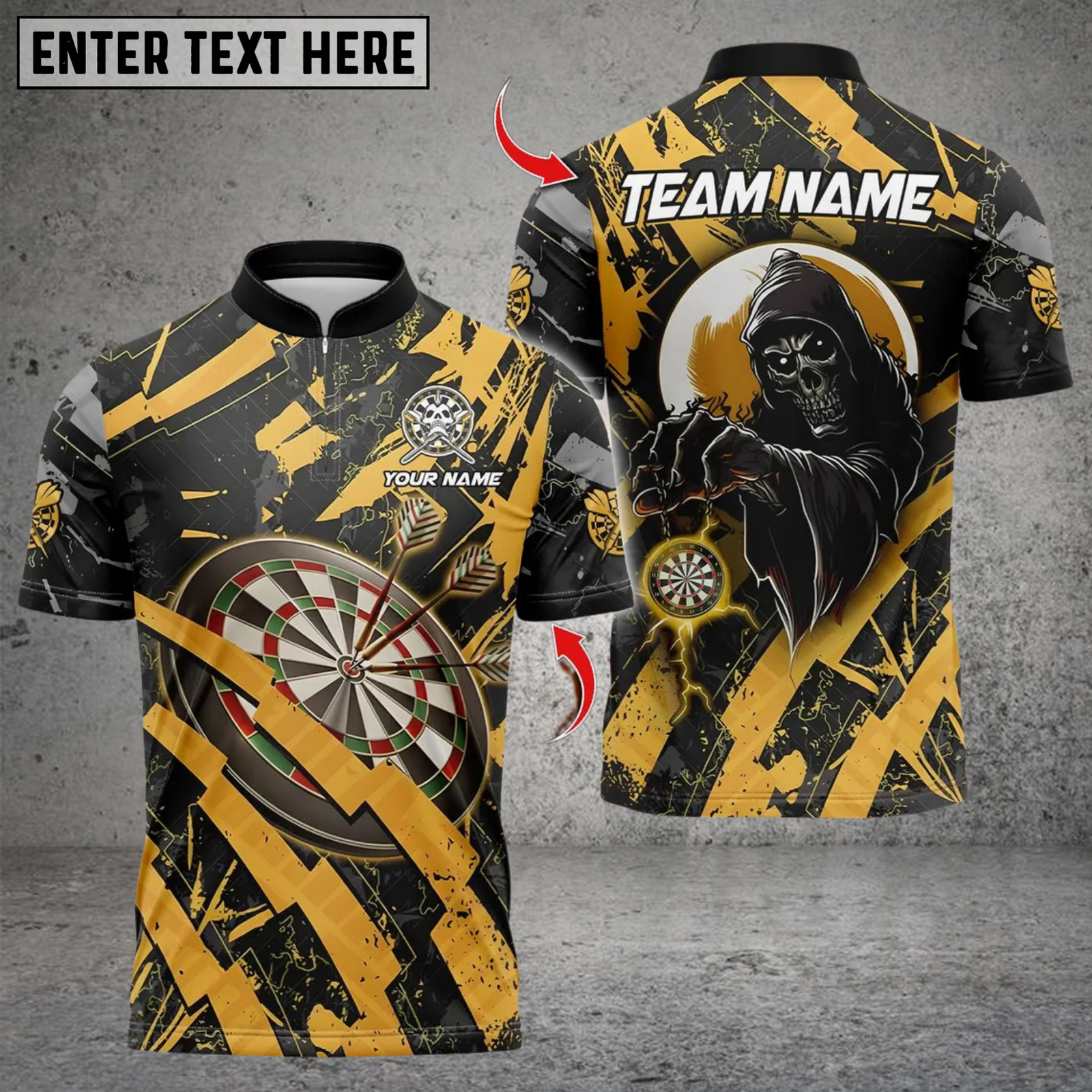 Blisscorners Darts Dartboard Skeleton Multicolor Customized Name, Team Name 3D Shirts