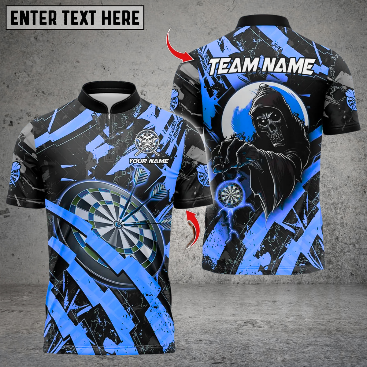Blisscorners Darts Dartboard Skeleton Multicolor Customized Name, Team Name 3D Shirts