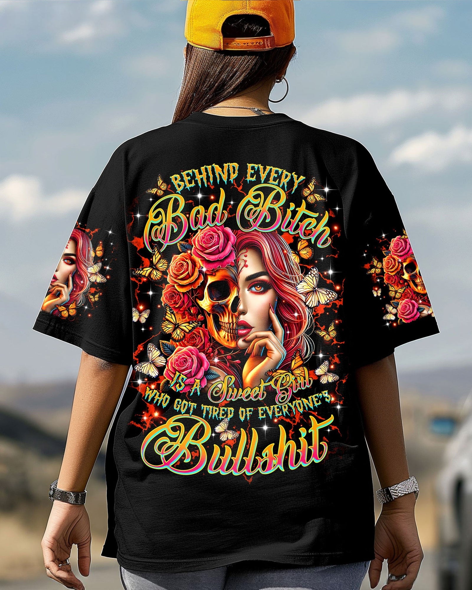 BLISSCORNERS KARMA FAIRY SKULL MESSY BUN ALL OVER PRINT