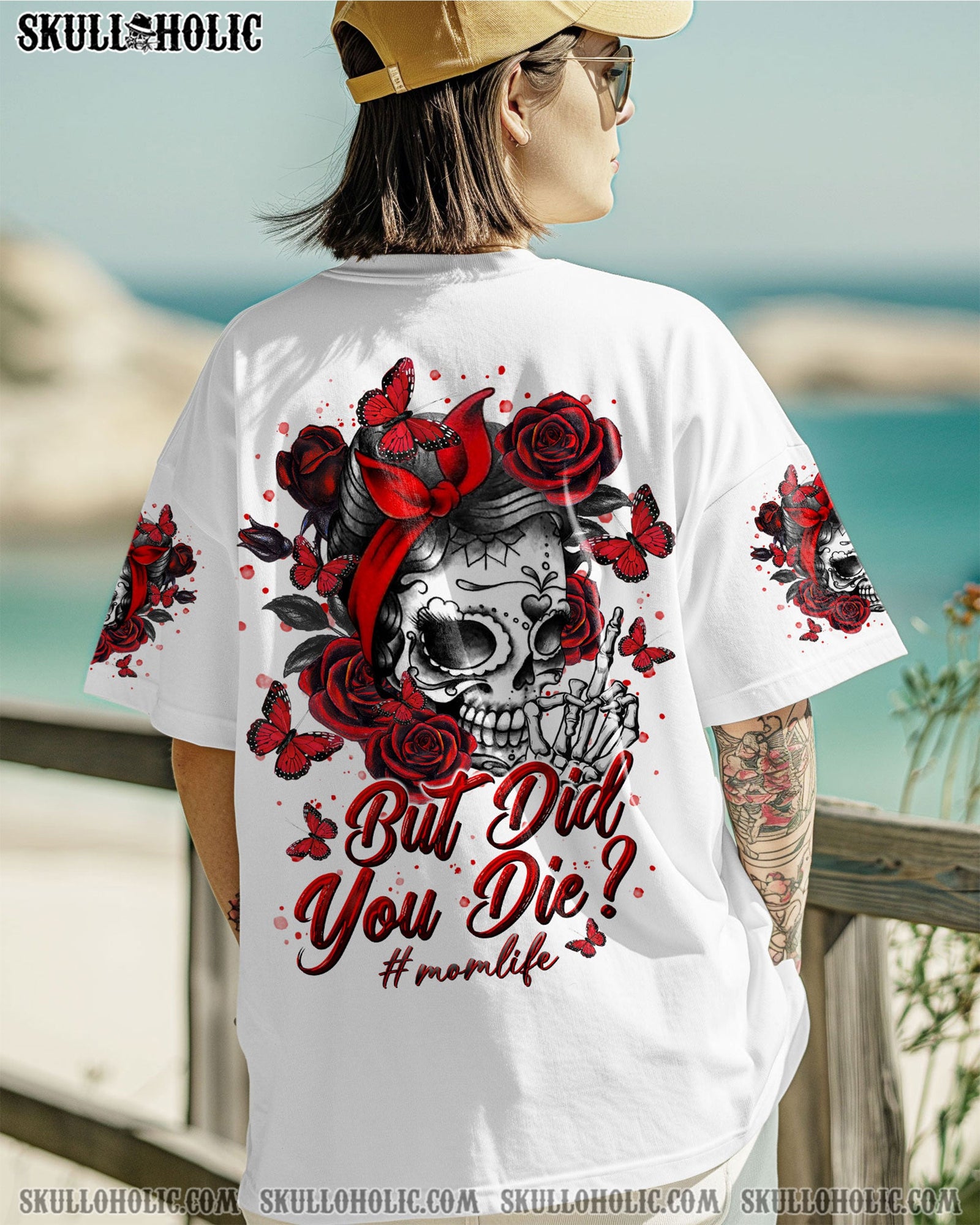BLISSCORNERS BUT DID YOU DIE MESSY BUN SKULL ALL OVER PRINT