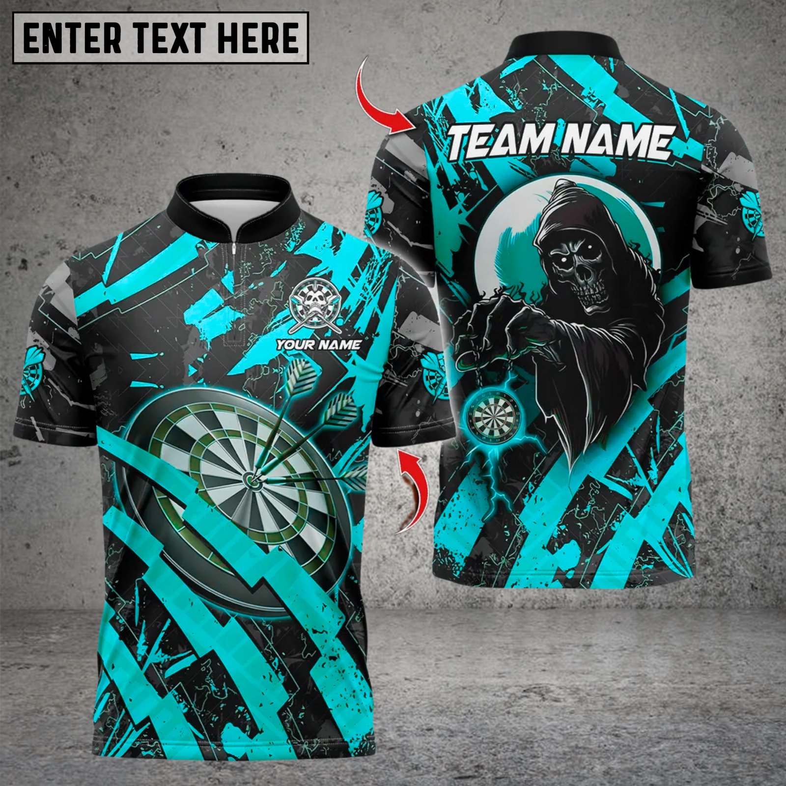 Blisscorners Darts Dartboard Skeleton Multicolor Customized Name, Team Name 3D Shirts