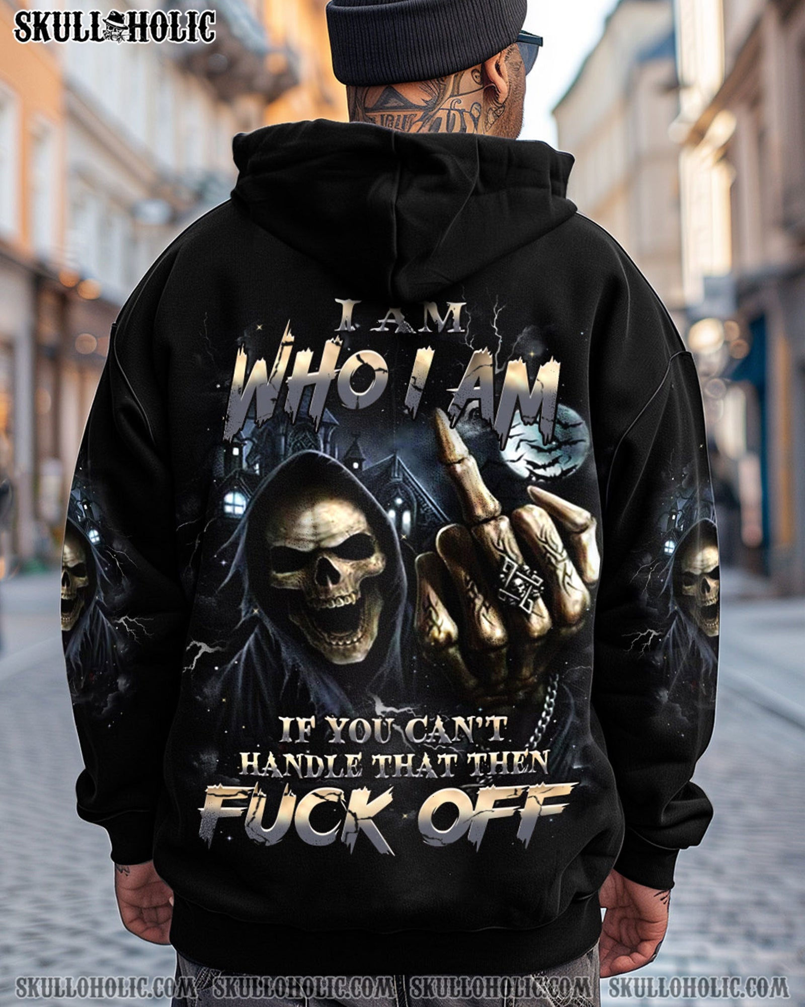 BLISSCORNERS I AM WHO I AM SKULL REAPER ALL OVER PRINT