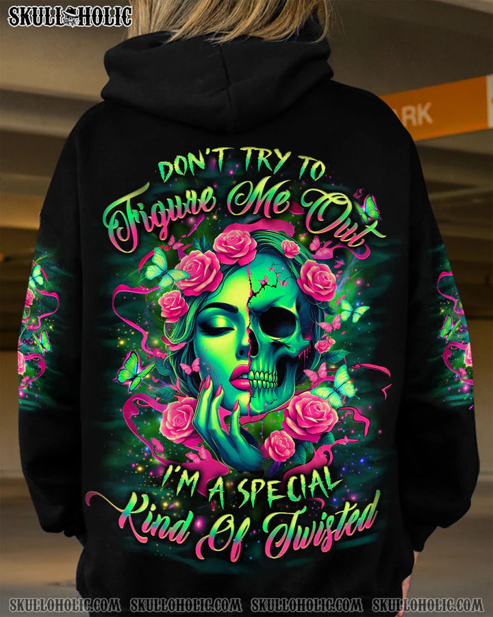 BLISSCORNERS DON'T TRY TO FIGURE ME OUT SKULL ALL OVER PRINT