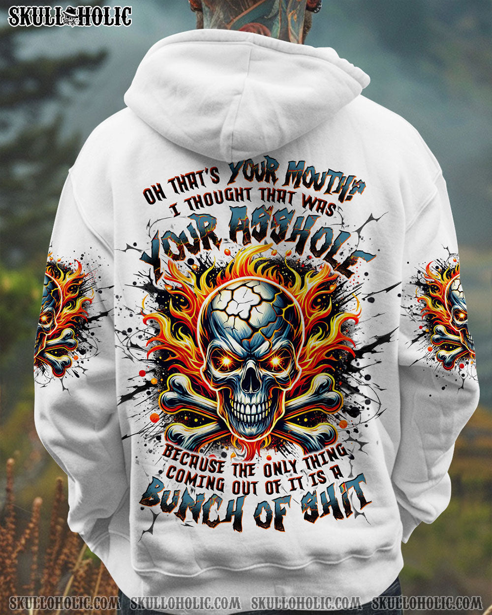 BLISSCORNERS OH THAT'S YOUR MOUTH SKULL BONES ALL OVER PRINT