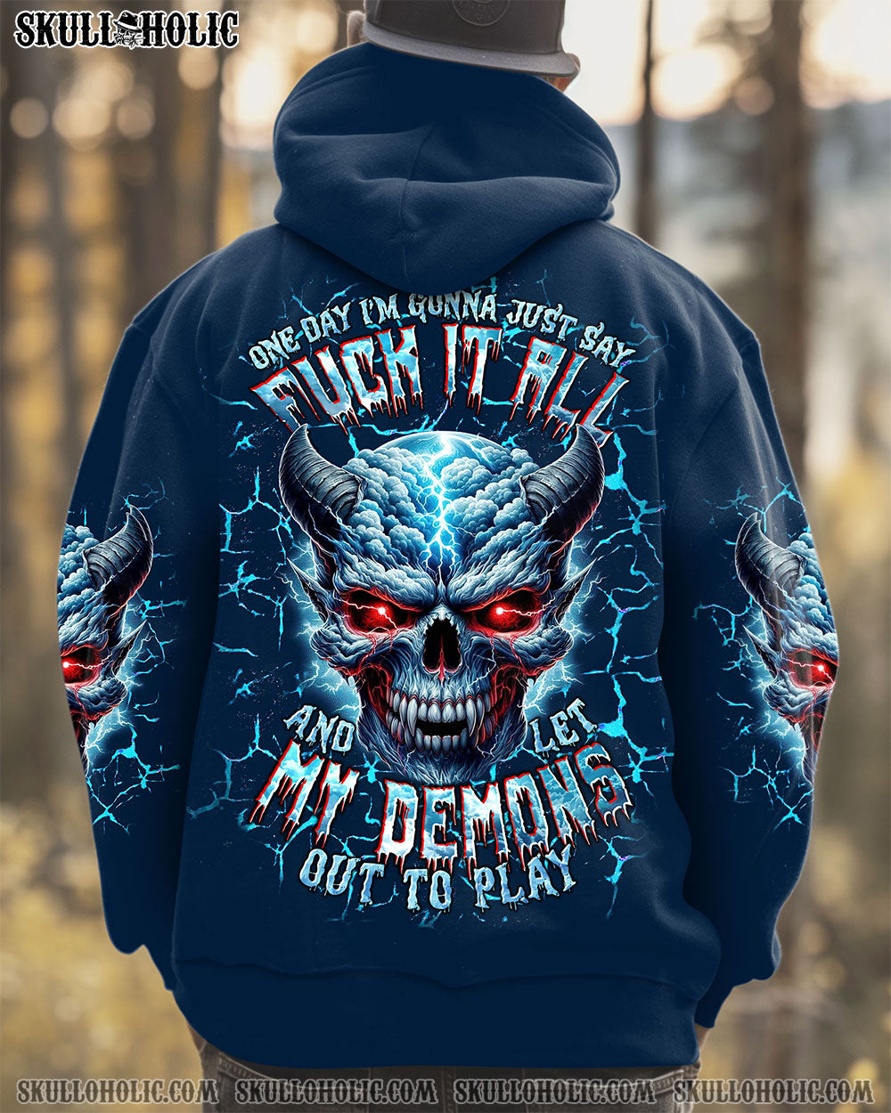 BLISSCORNERS ONE DAY I'M GONNA JUST SAY DEMON SKULL ALL OVER PRINT