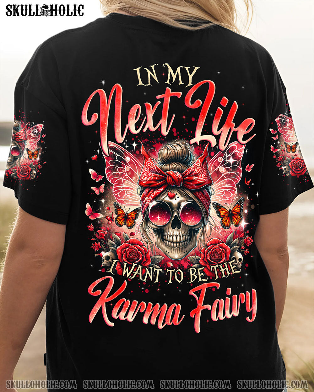 BLISSCORNERS DON'T LIKE ME FCK OFF PROBLEM SOLVED MESSY BUN SKULL ALL OVER PRINT