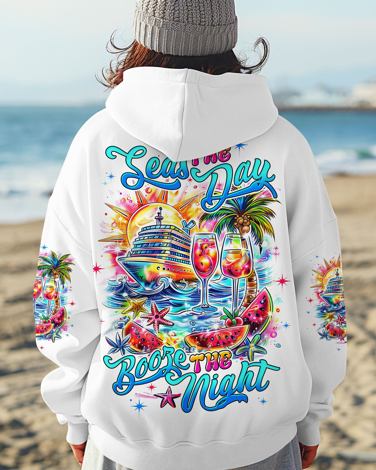 BLISSCORNERS SEAS THE DAY BOOZE THE NIGHT CRUISE ALL OVER PRINT