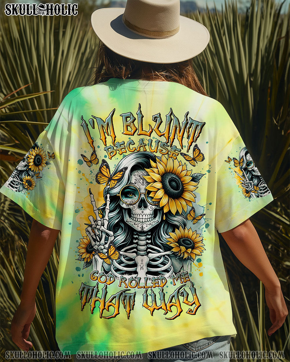BLISSCORNERS I'M BLUNT BECAUSE GOD ROLLED ME ALL OVER PRINT