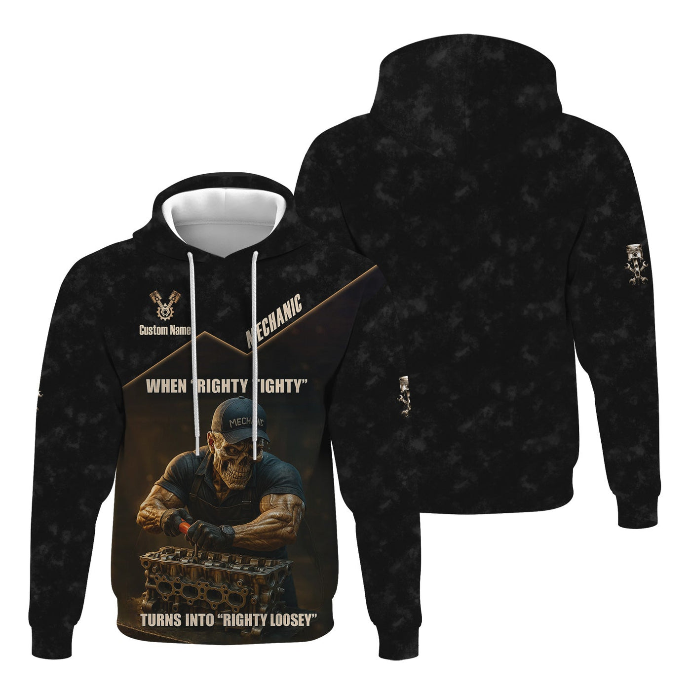 Blisscorners Personalized Mechanic Shirt, When "Righty Tighty" Turn Into "Righty Loosey", Funny Quote Design, Gift For Men