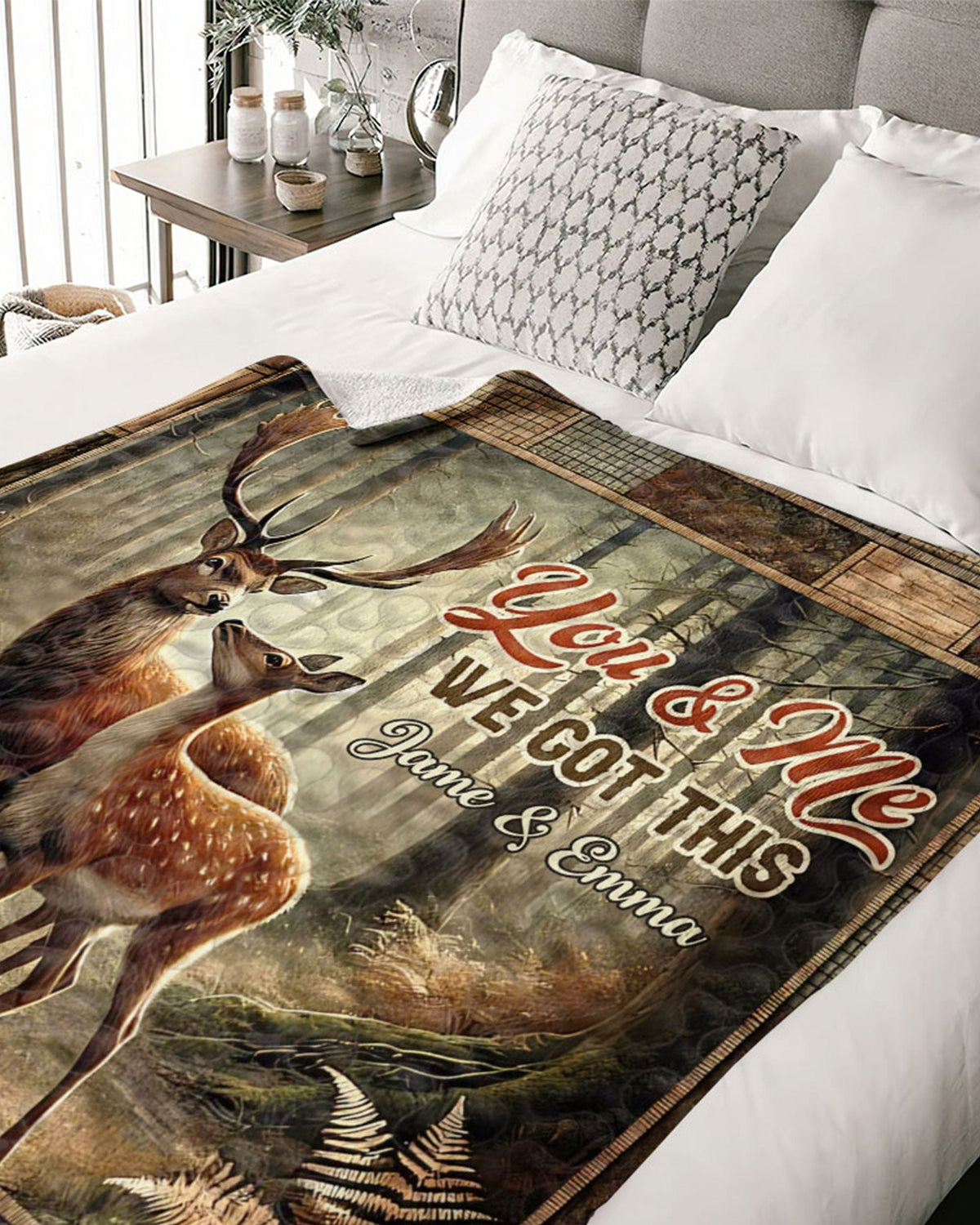 BLISSCORNERS PERSONALIZED YOU AND ME WE GOT THIS FLEECE BLANKET