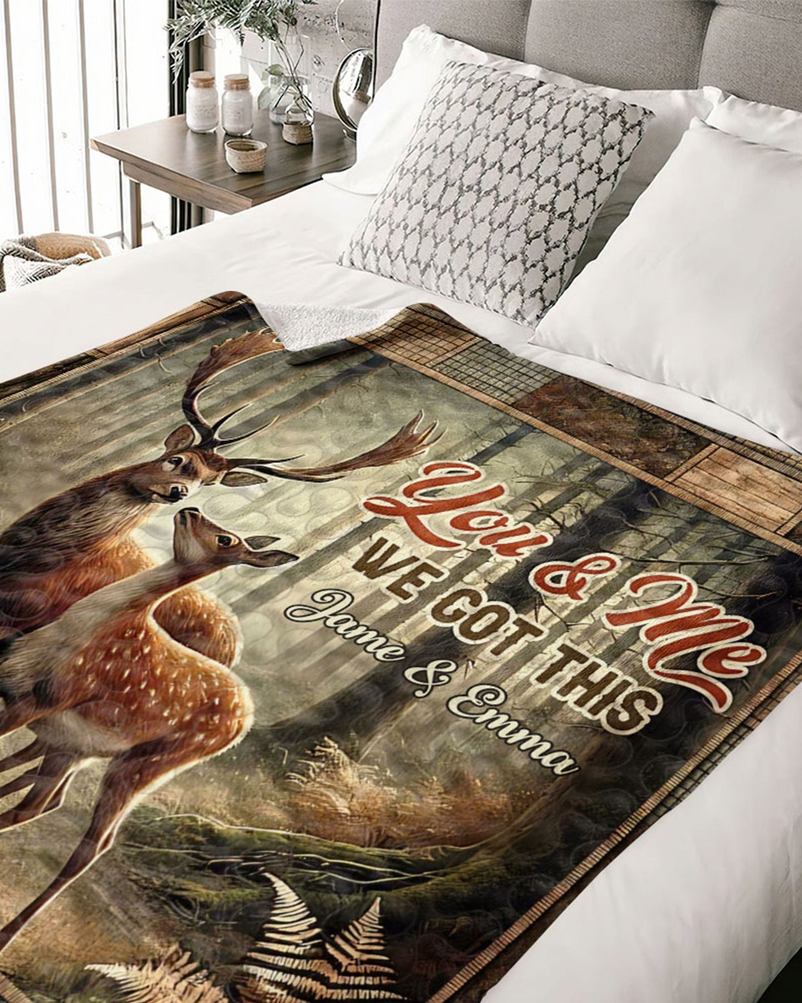 BLISSCORNERS PERSONALIZED YOU AND ME WE GOT THIS FLEECE BLANKET