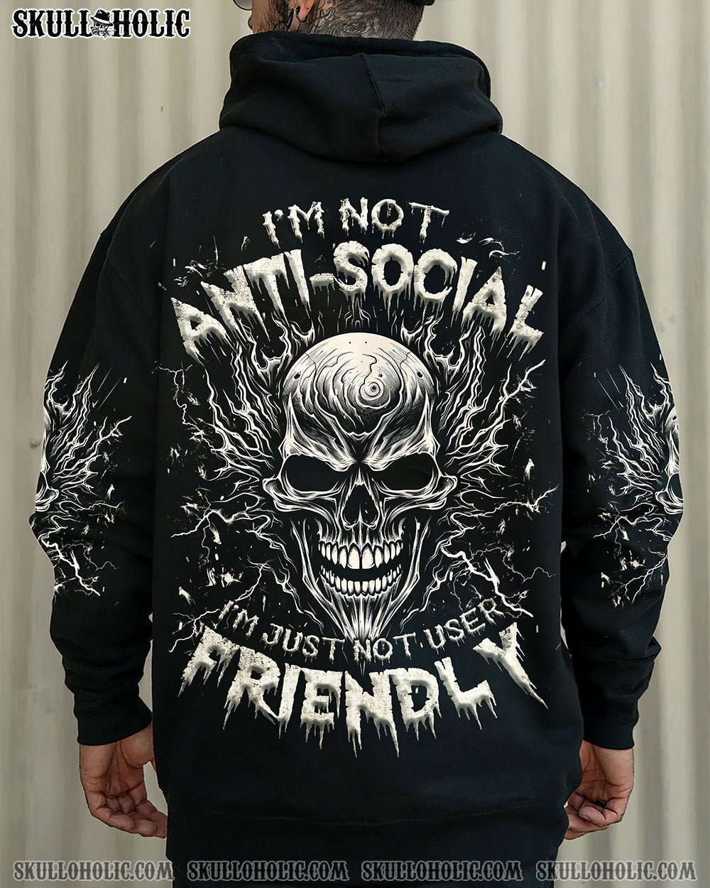 BLISSCORNERS I'M NOT ANTI-SOCIAL SKULL ALL OVER PRINT