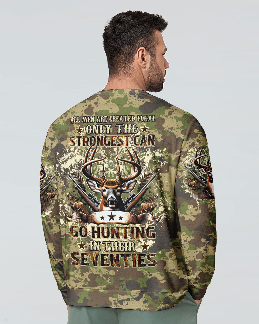 BLISSCORNERS GO HUNTING IN THEIR SEVENTIES DEER ALL OVER PRINT