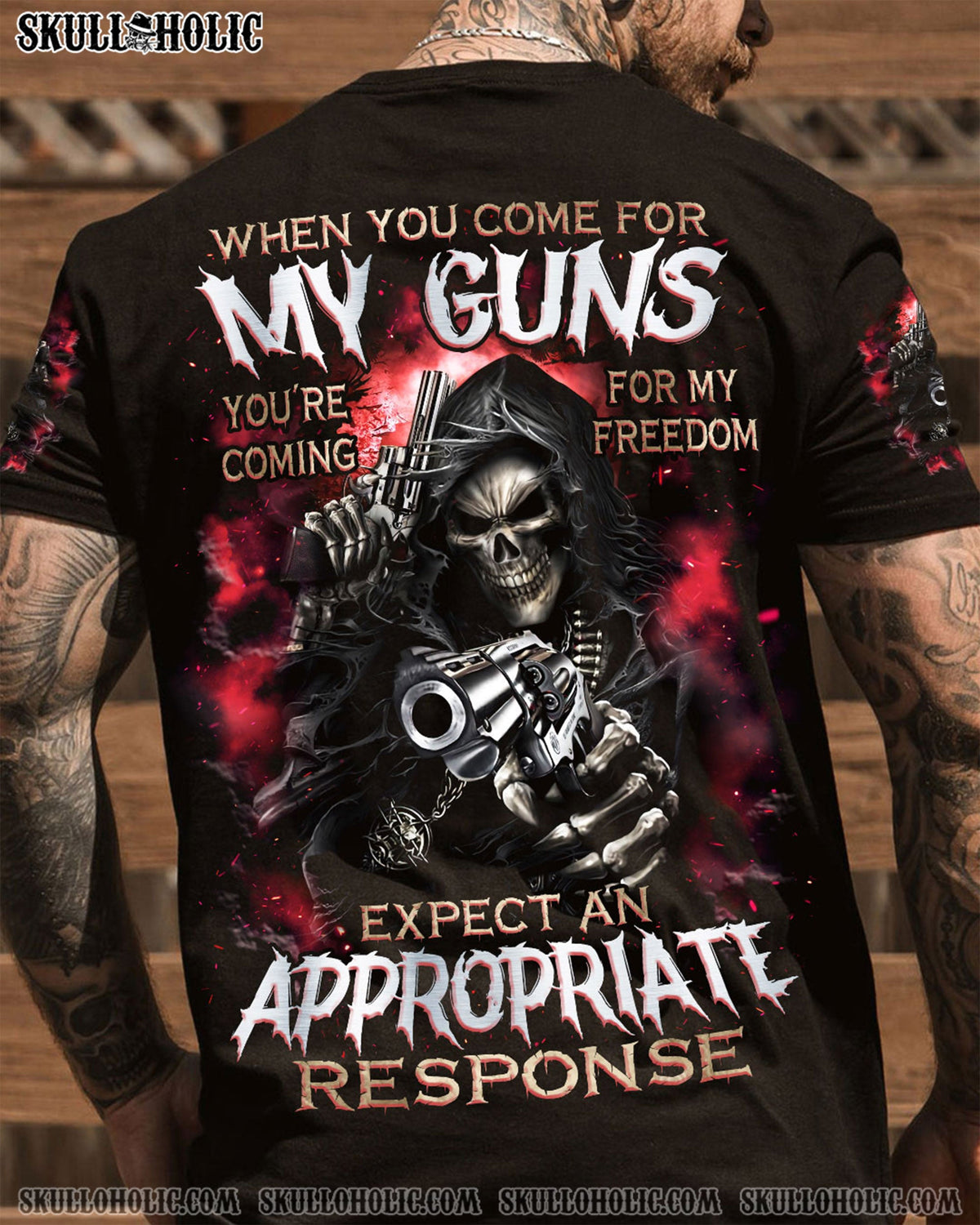 BLISSCORNERS WHEN YOU COME FOR MY G REAPER SKULL ALL OVER PRINT