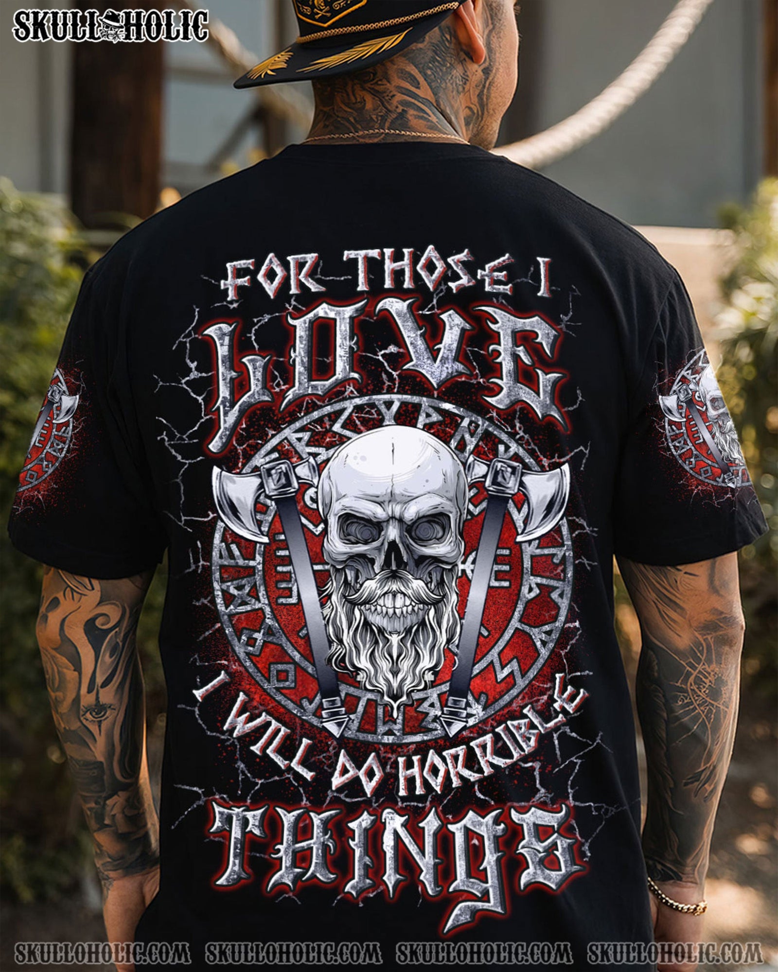 BLISSCORNERS FOR THOSE I LOVE VIKING SKULL ALL OVER PRINT