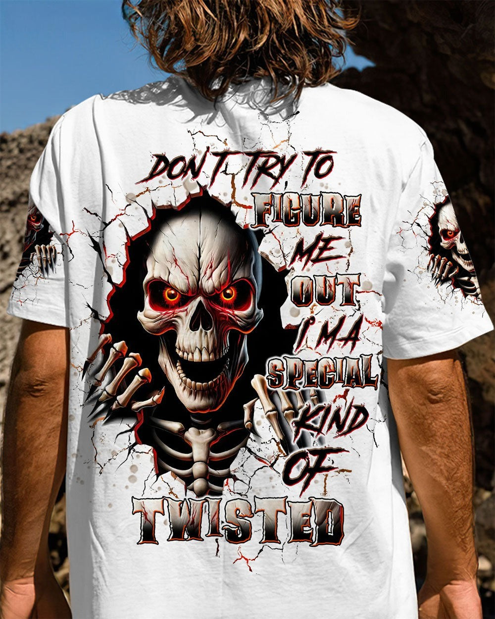 BLISSCORNERS DON'T TRY TO FIGURE ME OUT SKULL ALL OVER PRINT