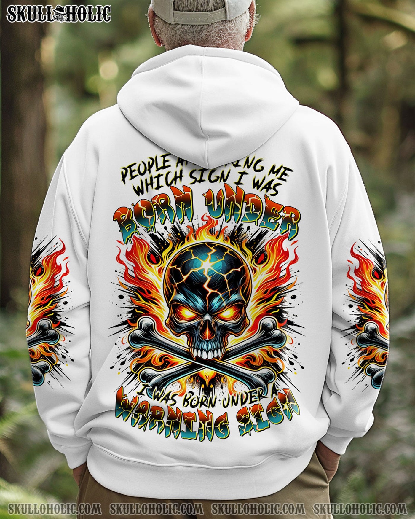BLISSCORNERS WARNING SIGN SKULL BONES ALL OVER PRINT