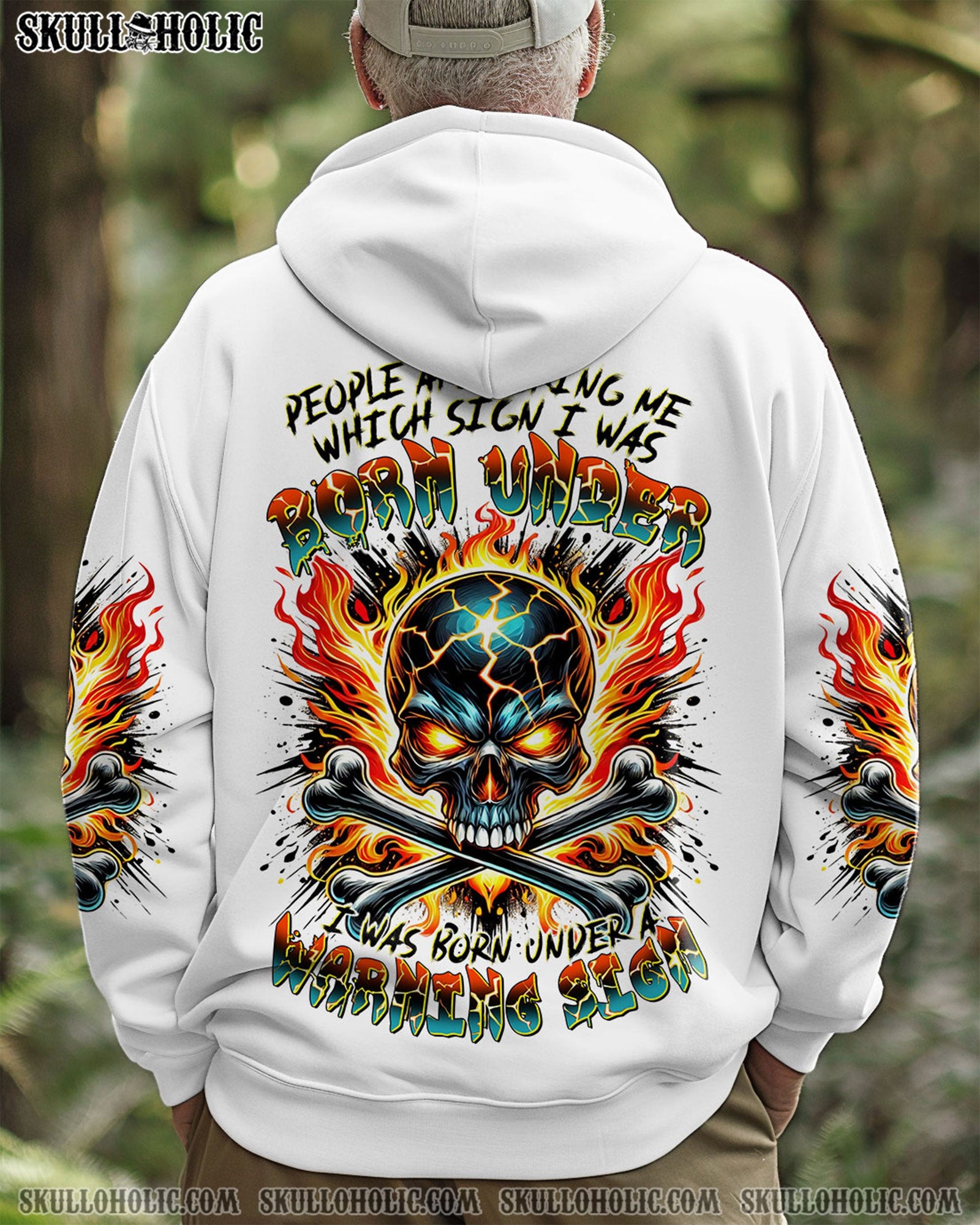 BLISSCORNERS WARNING SIGN SKULL BONES ALL OVER PRINT