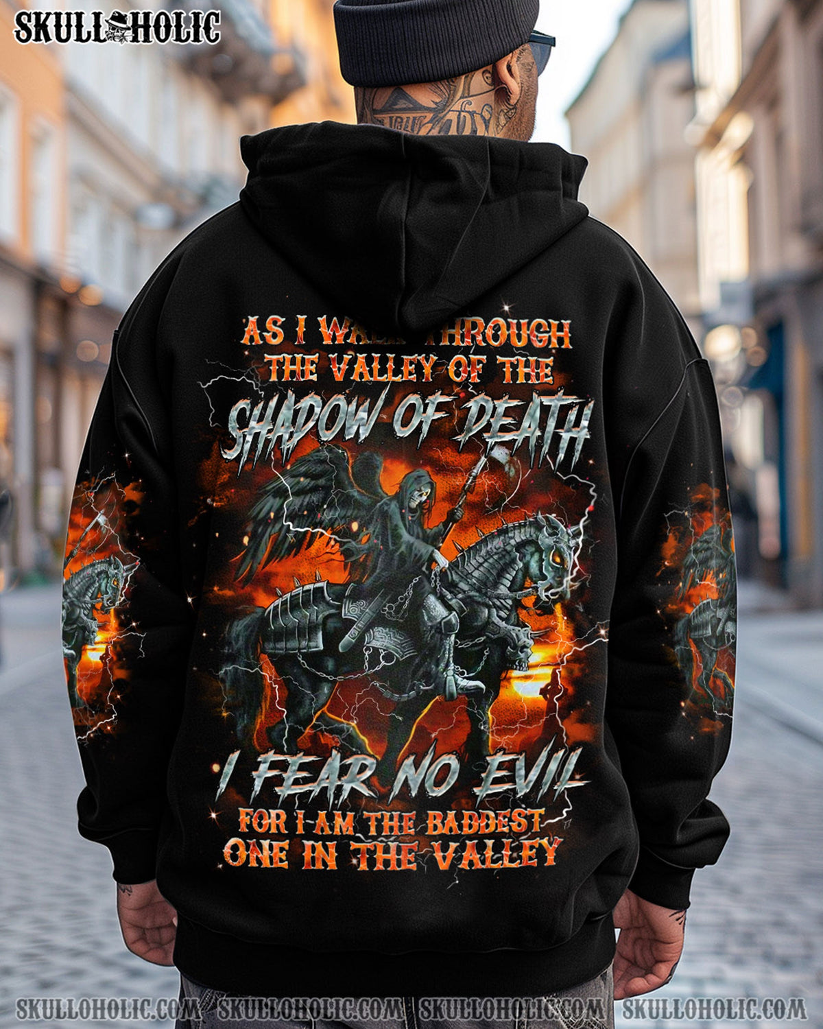 BLISSCORNERS AS I WALK THROUGH THE VALLEY SKULL REAPER ALL OVER PRINT