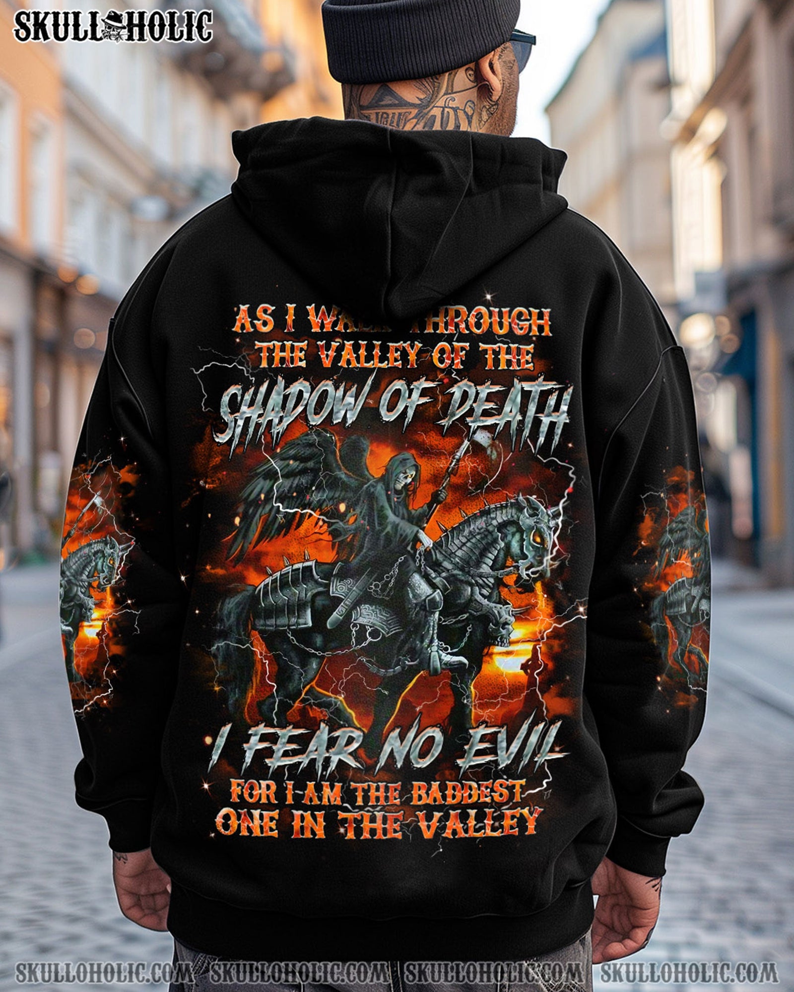 BLISSCORNERS AS I WALK THROUGH THE VALLEY SKULL REAPER ALL OVER PRINT
