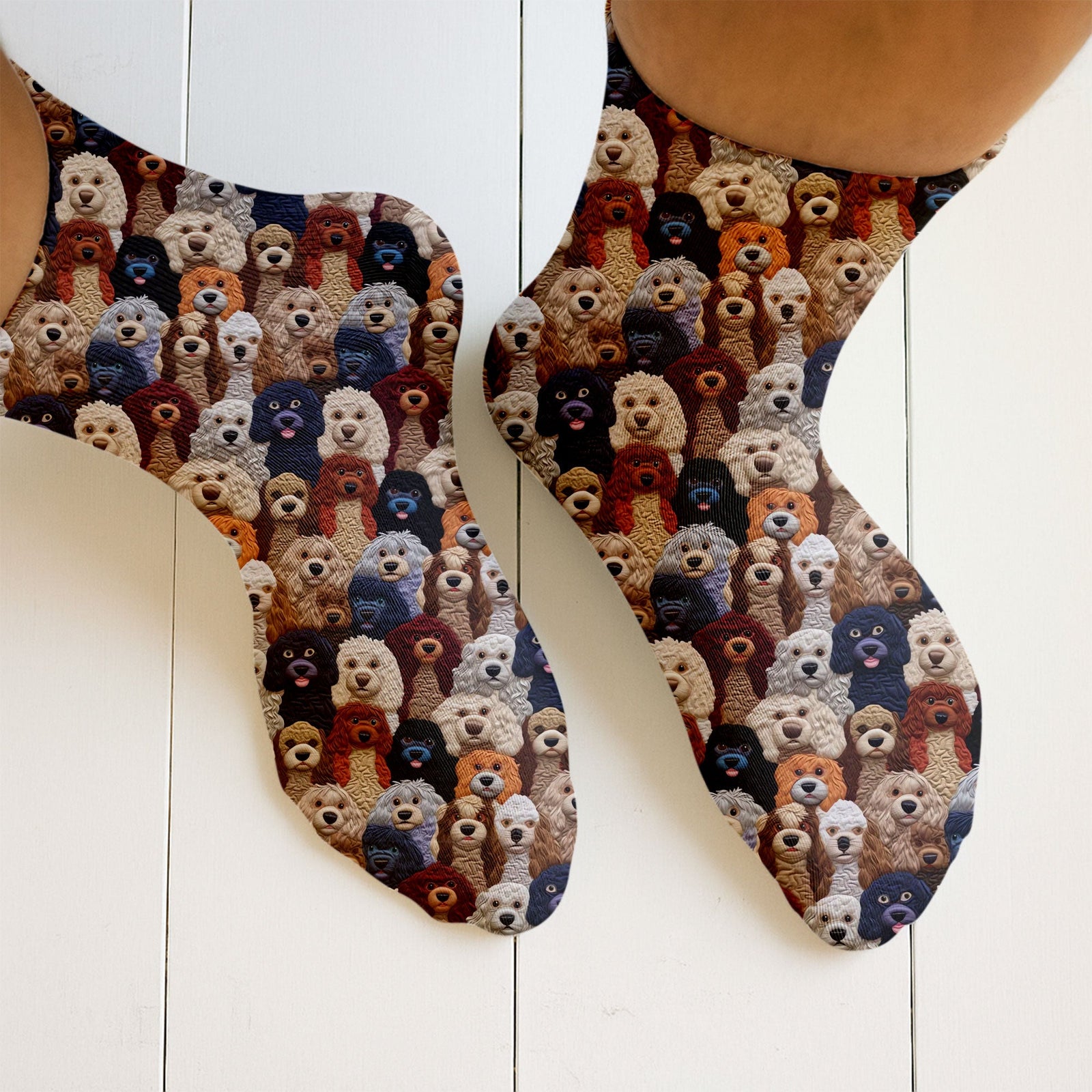 Blisscorners Cartoon Poodle Dog Golf Socks, Gifts For Dog Lovers, Gifts For Golf LoversLM2611