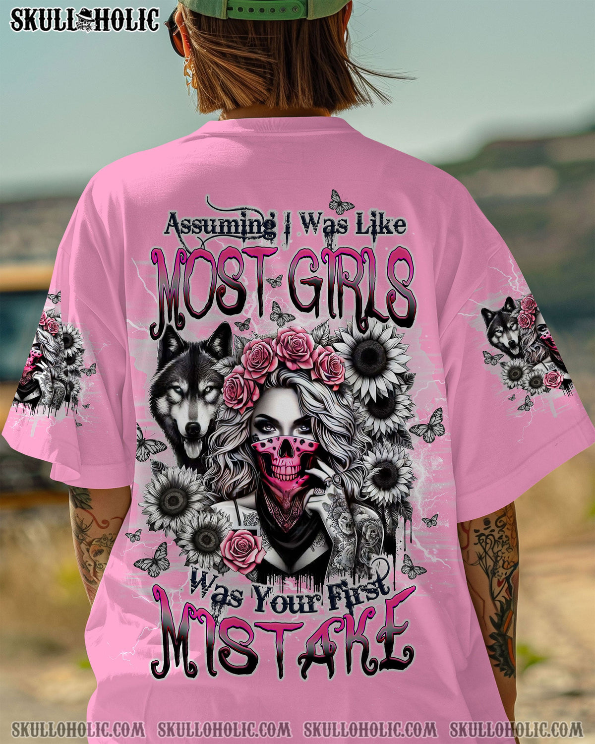 BLISSCORNERS ASSUMING I WAS LIKE MOST GIRLS WOLF SKULL LADY ALL OVER PRINT