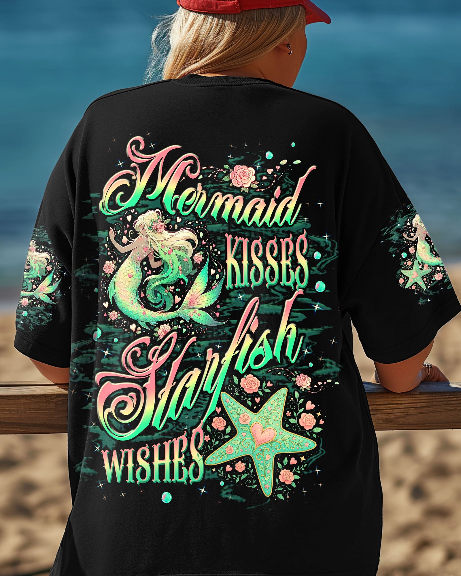 BLISSCORNERS MERMAID KISSES STARFISH WISHES ALL OVER PRINT