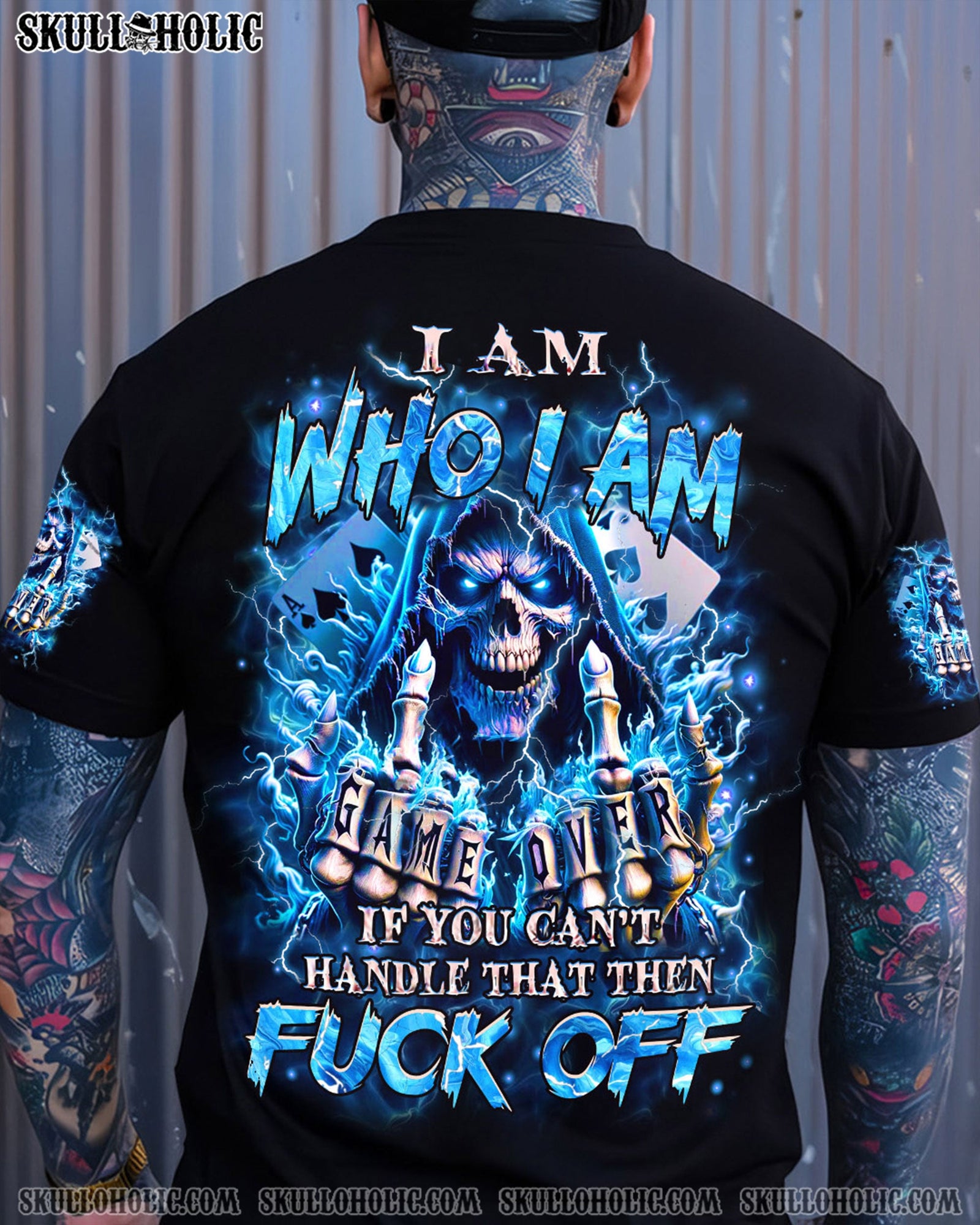 BLISSCORNERS I AM WHO I AM SKULL REAPER ALL OVER PRINT