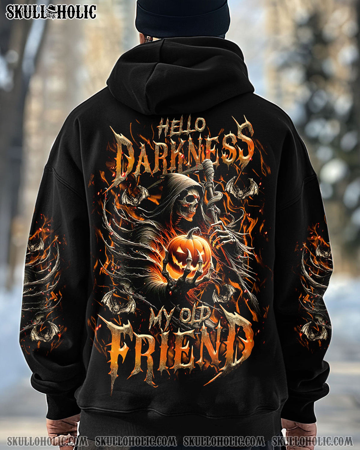 BLISSCORNERS HELLO DARKNESS MY OLD FRIEND HALLOWEEN ALL OVER PRINT