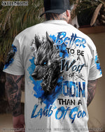 BLISSCORNERS BETTER TO BE A WOLF OF ODIN THAN A LAMB OF GOD VIKING SKULL ALL OVER PRINT