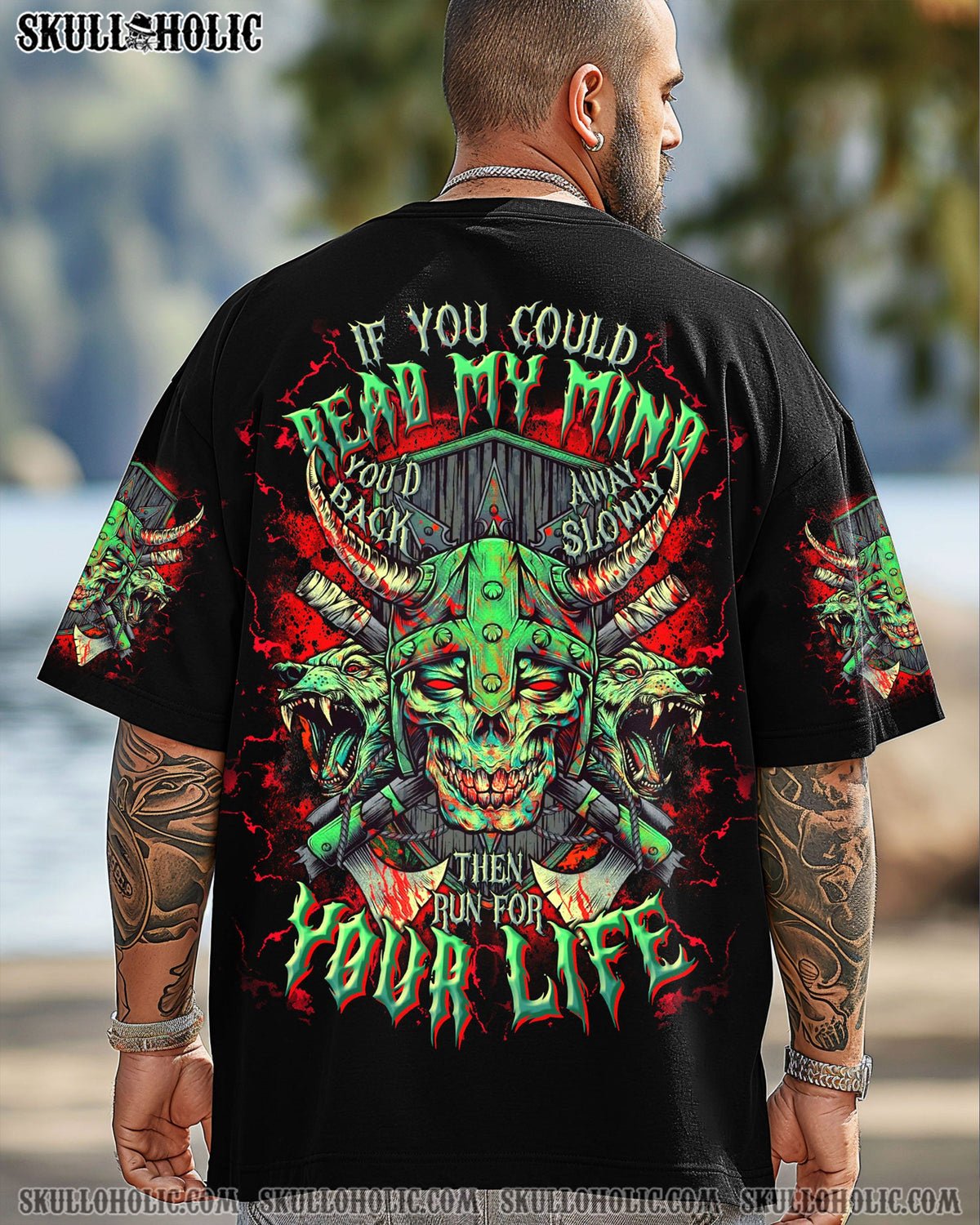 BLISSCORNERS IF YOU COULD READ MY MIND VIKING SKULL ALL OVER PRINT
