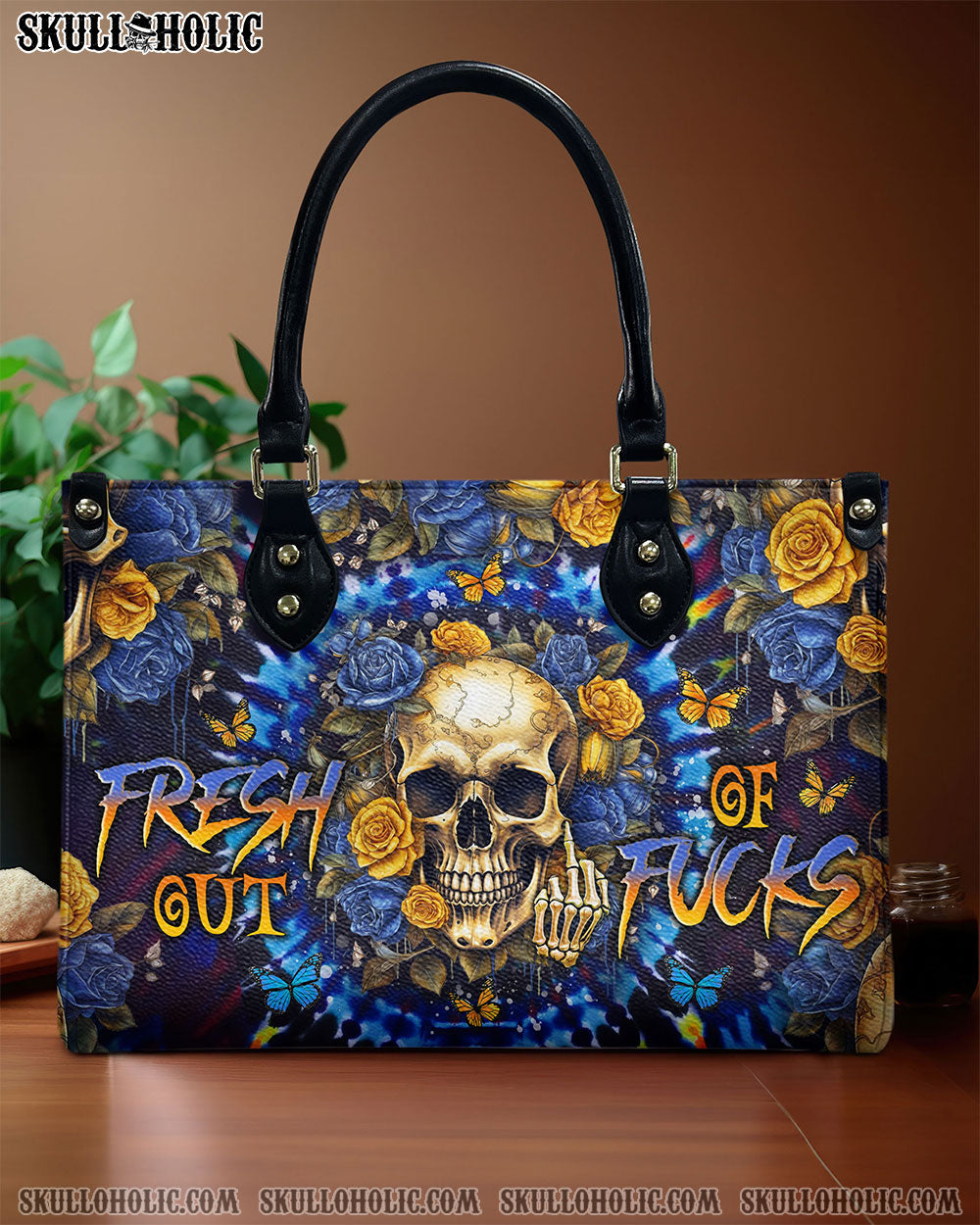 BLISSCORNERS FRESH OUT OF F TIE DYE SKULL LEATHER HANDBAG