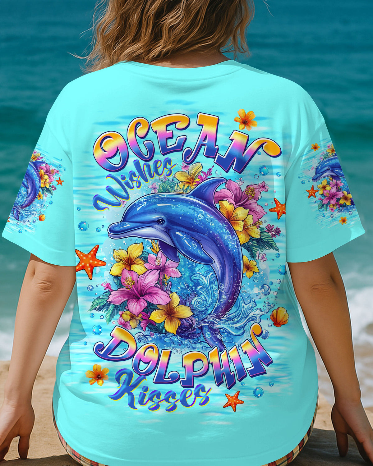 BLISSCORNERS OCEAN WISHES DOLPHIN KISSES ALL OVER PRINT