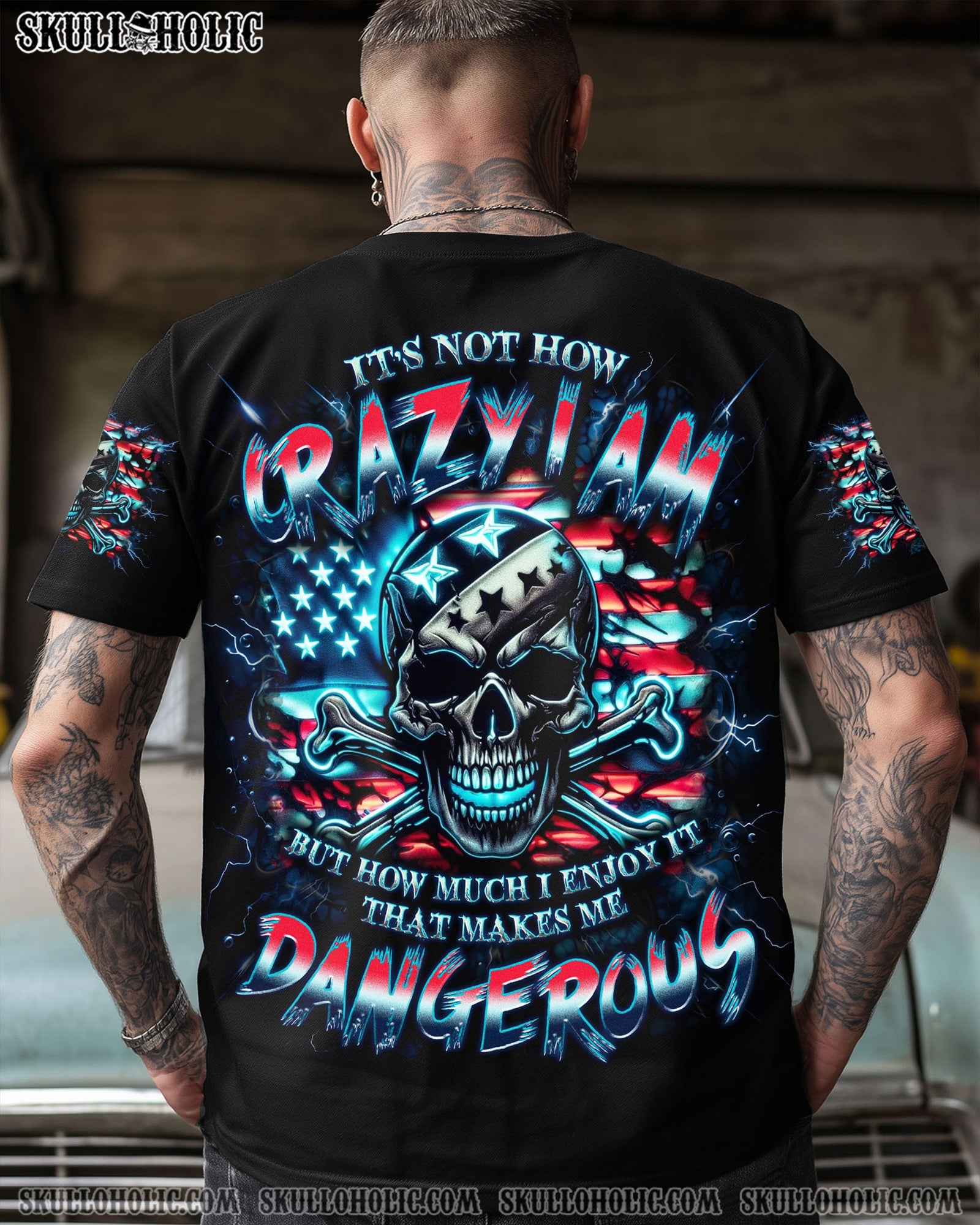 BLISSCORNERS IT'S NOT HOW CRAZY I AM  SKULL ALL OVER PRINT