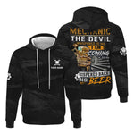 Blisscorners Beer & Mechanic Shirt, The Devil Whispered to Me, I Whispered Back Bring Beer Shirt, Funny Gift for Auto Repair Fans, For Car Lovers