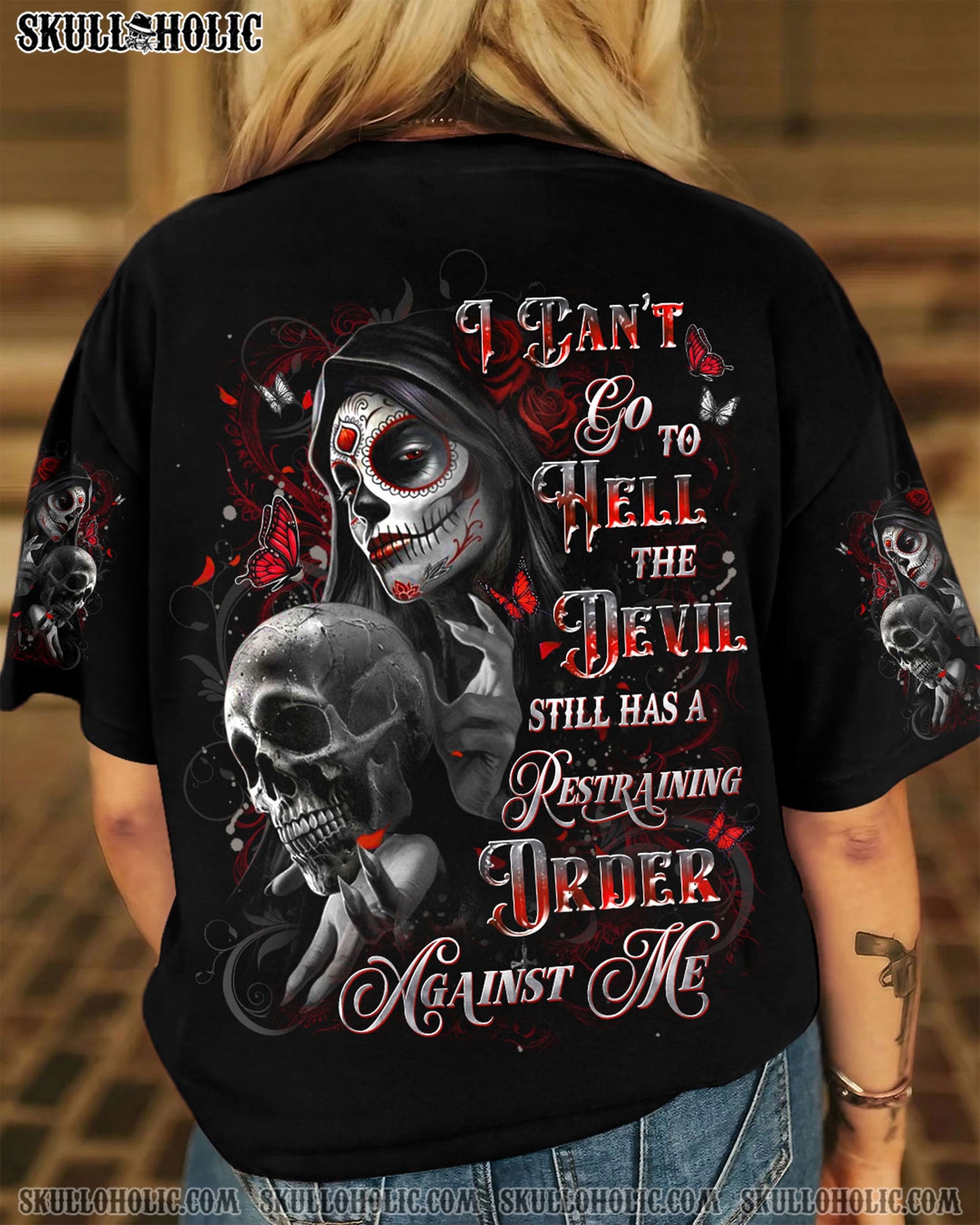 BLISSCORNERS I CAN'T GO TO HELL SKULL LADY ALL OVER PRINT