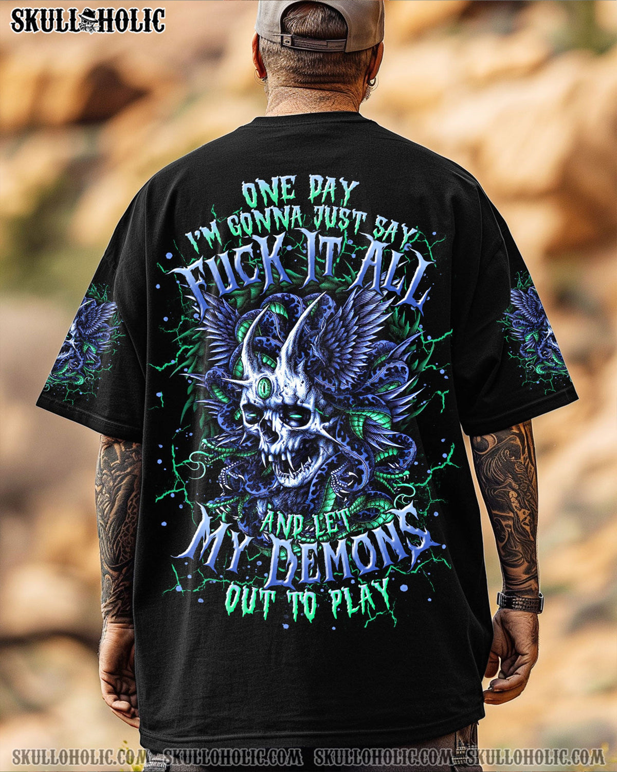 BLISSCORNERS ONE DAY I'M GONNA JUST SAY SKULL ALL OVER PRINT