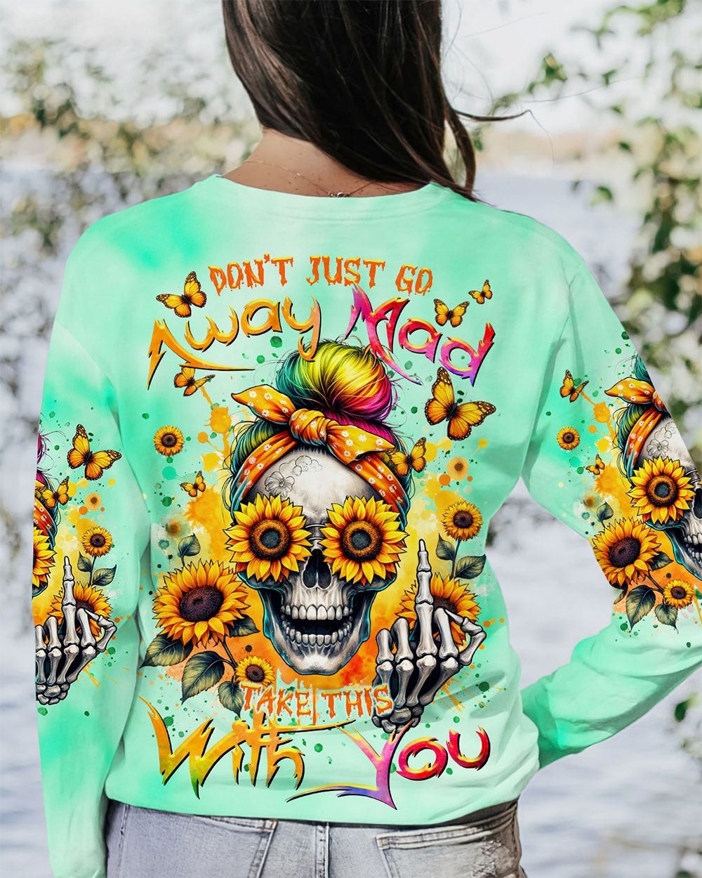 BLISSCORNERS YES I'M A B BUT NOT YOURS MESSY BUN SKULL ALL OVER PRINT