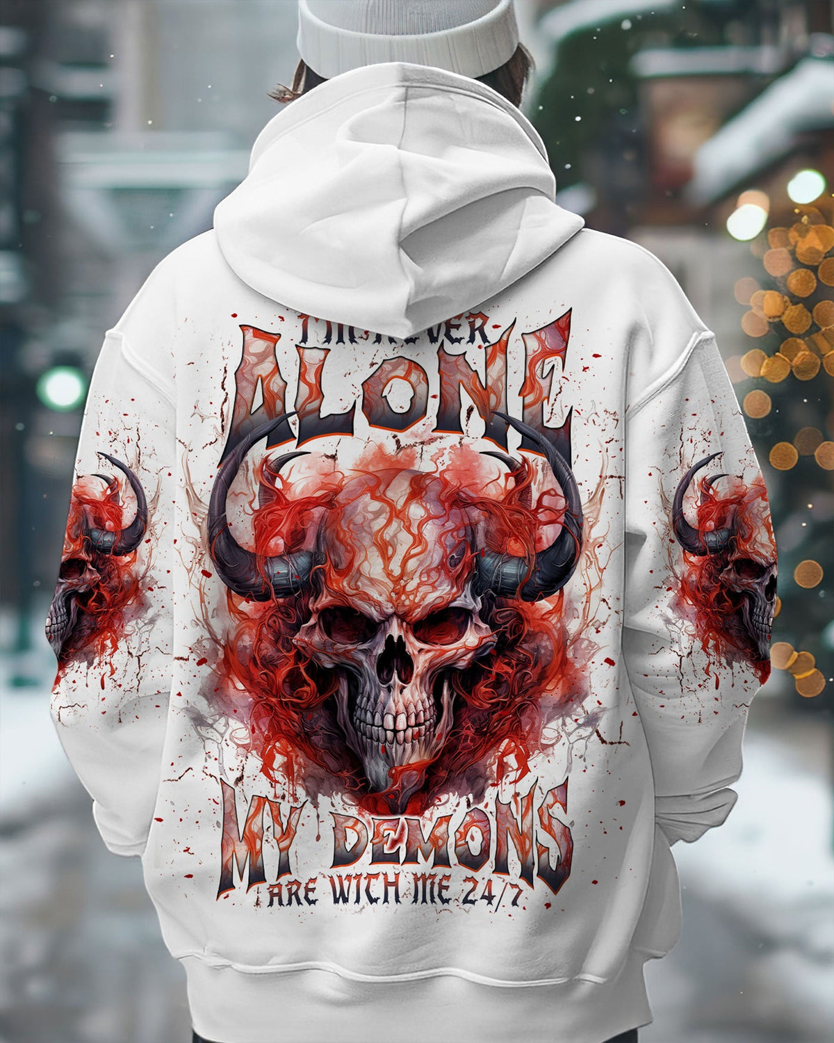 BLISSCORNERS I'M NEVER ALONE SKULL DEMON ALL OVER PRINT