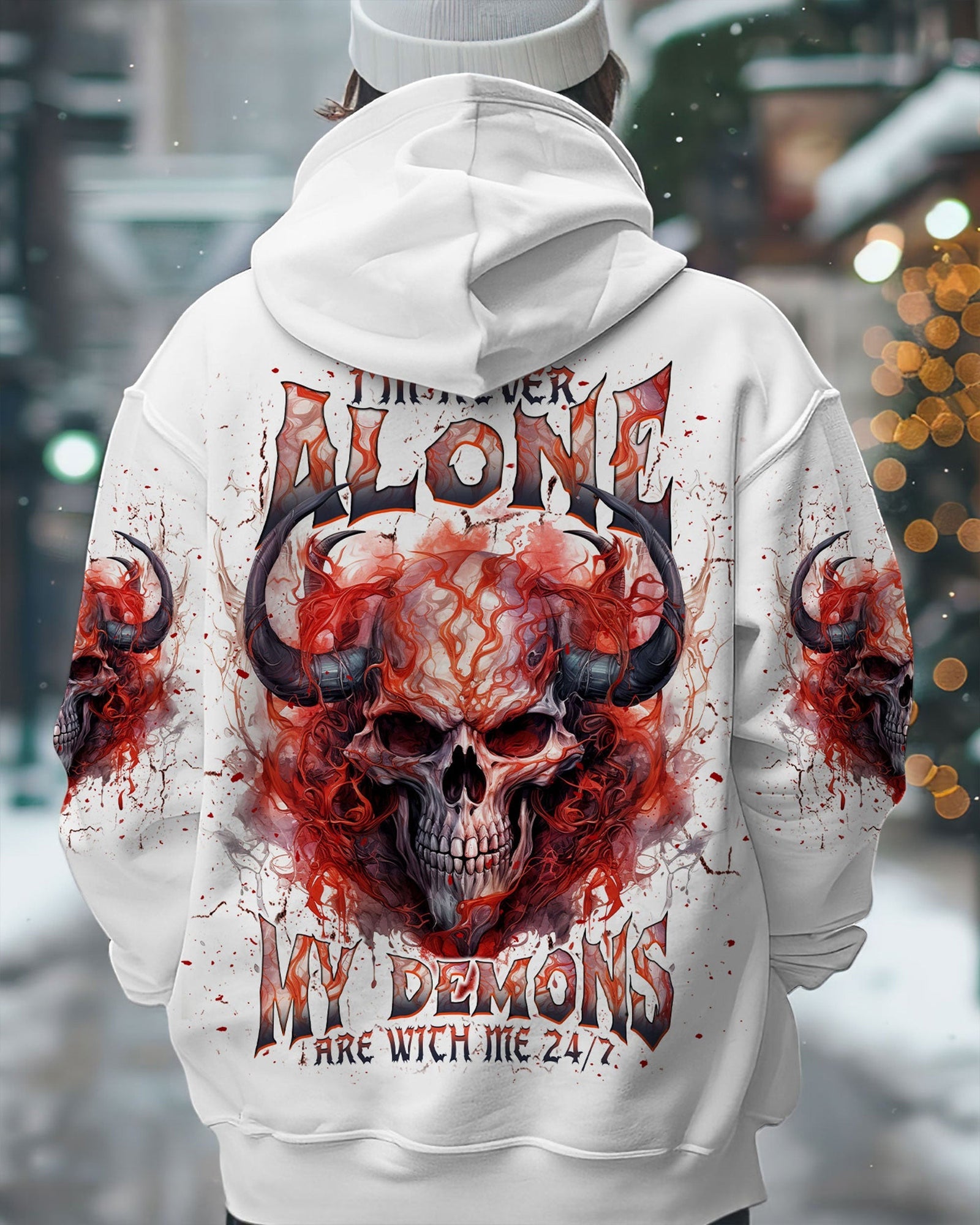 BLISSCORNERS I'M NEVER ALONE SKULL DEMON ALL OVER PRINT