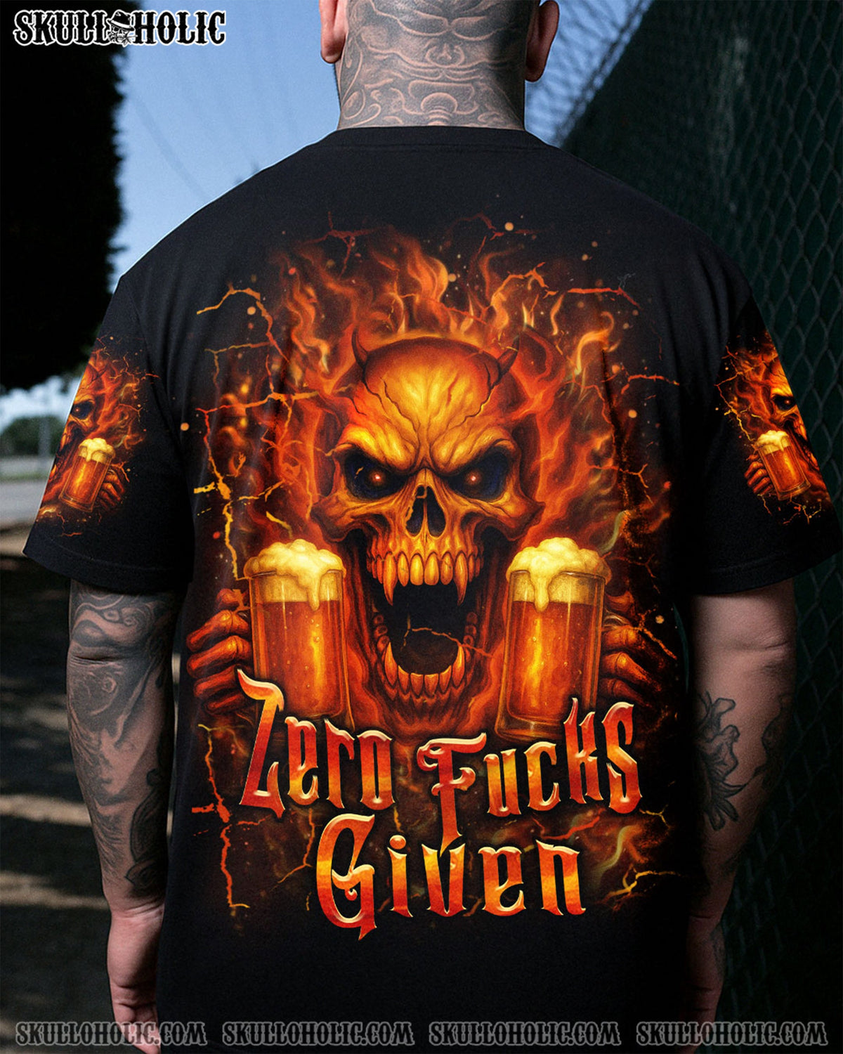 BLISSCORNERS ZERO F GIVEN SKULL BEER ALL OVER PRINT