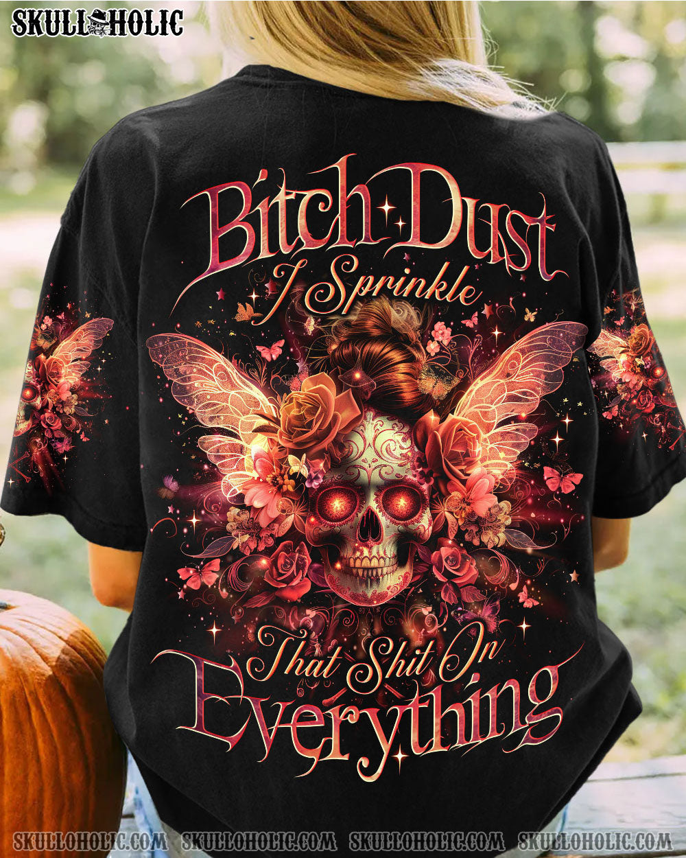 BLISSCORNERS GOOD GIRLS SAY BAD WORDS MESSY BUN SKULL ALL OVER PRINT