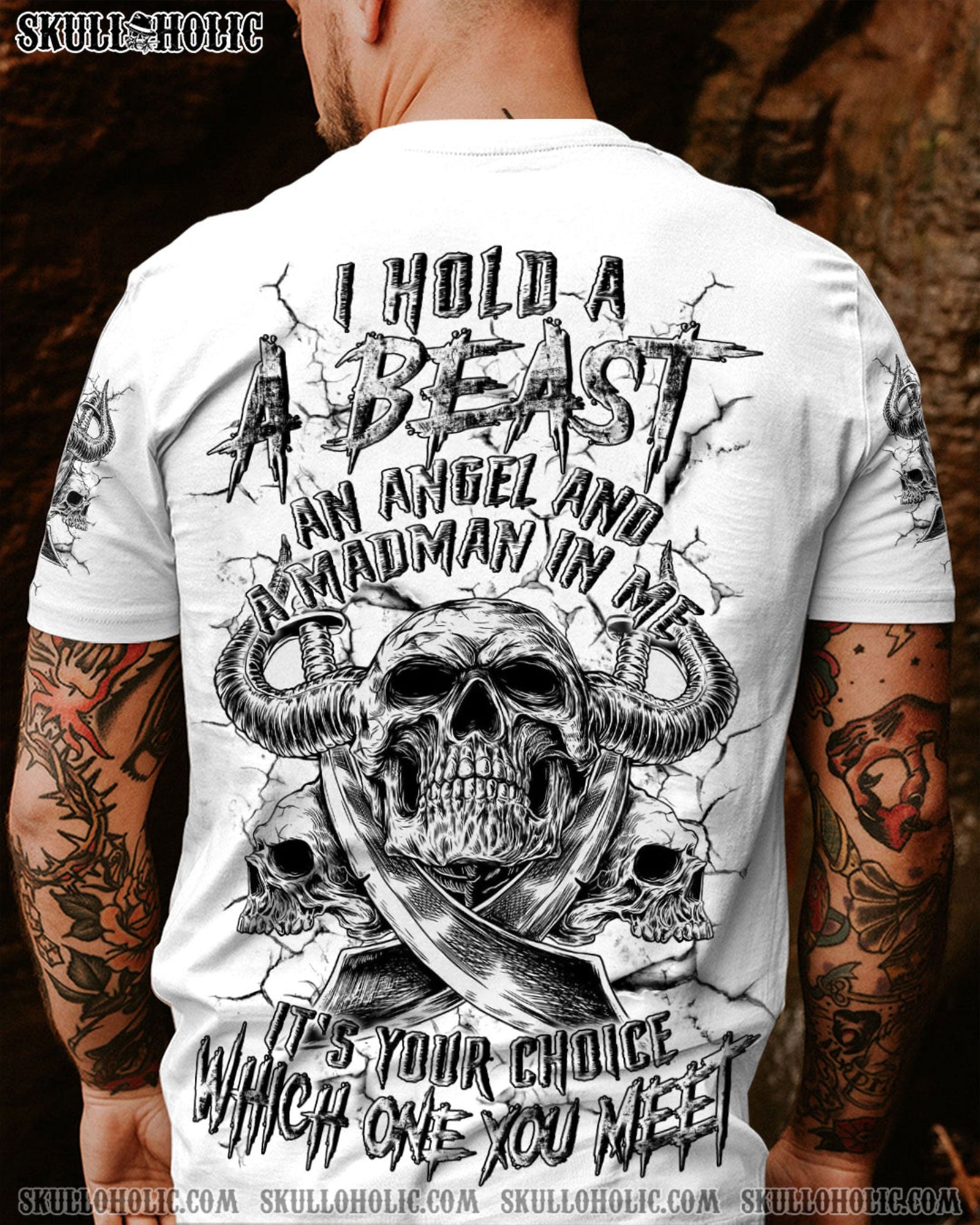 BLISSCORNERS I HOLD A BEAST AN ANGEL AND MADMAN IN ME ALL OVER PRINT