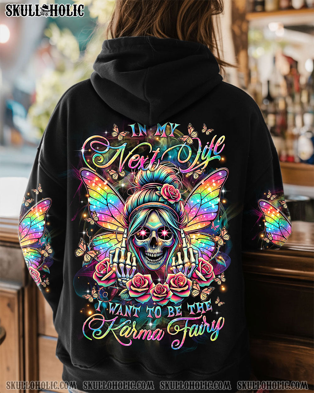BLISSCORNERS KARMA FAIRY SKULL BUTTERFLY ALL OVER PRINT