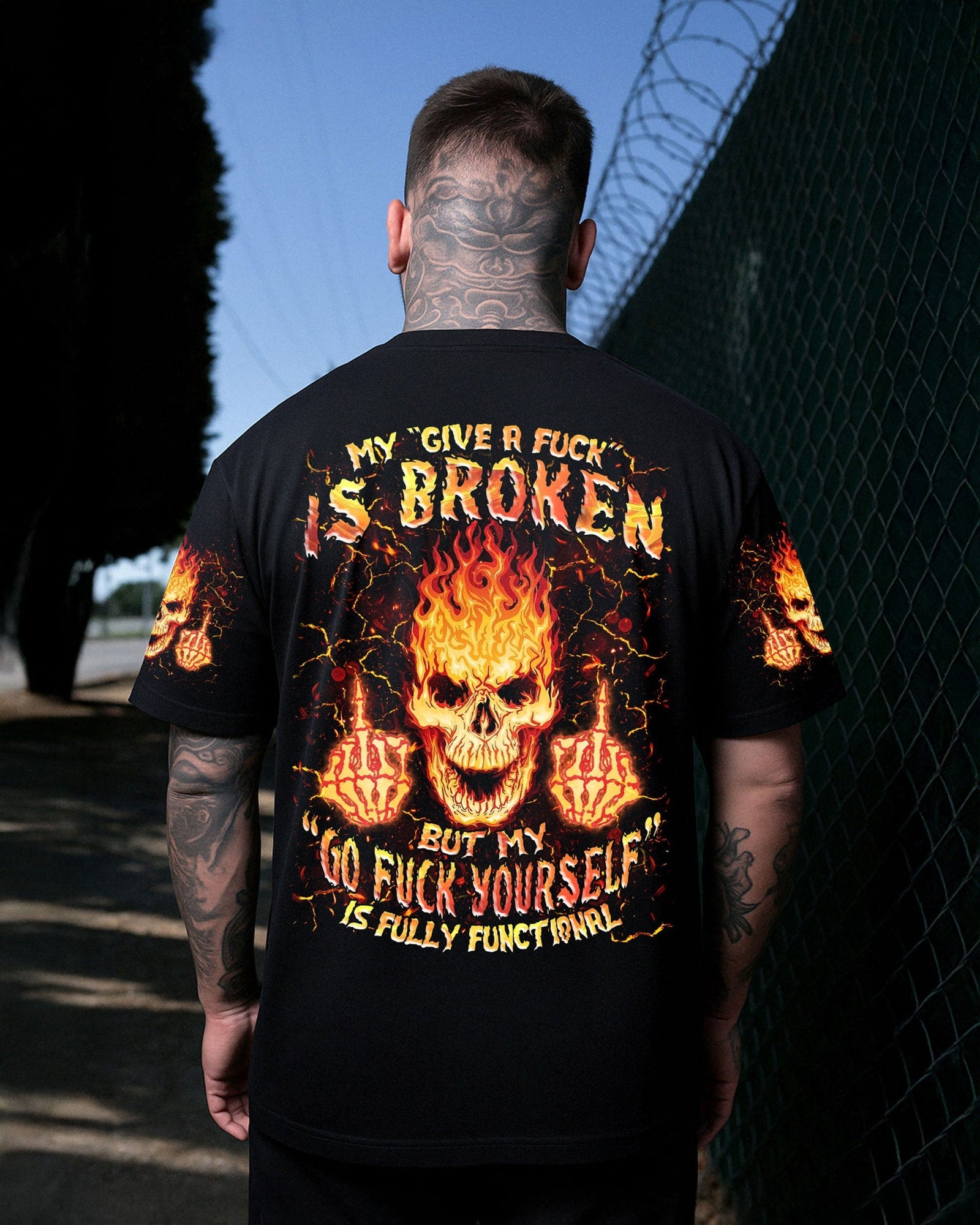 BLISSCORNERS MY GIVE A F IS BROKEN SKULL ALL OVER PRINT