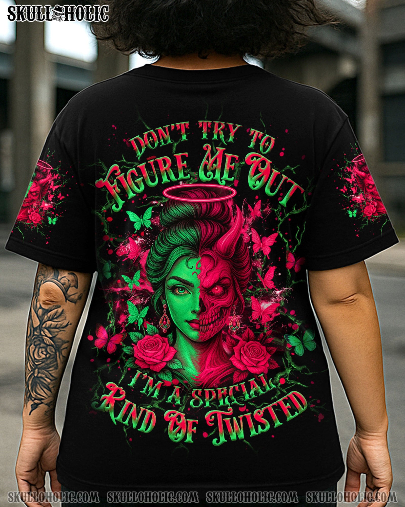 BLISSCORNERS DON'T TRY TO FIGURE ME OUT SKULL ALL OVER PRINT