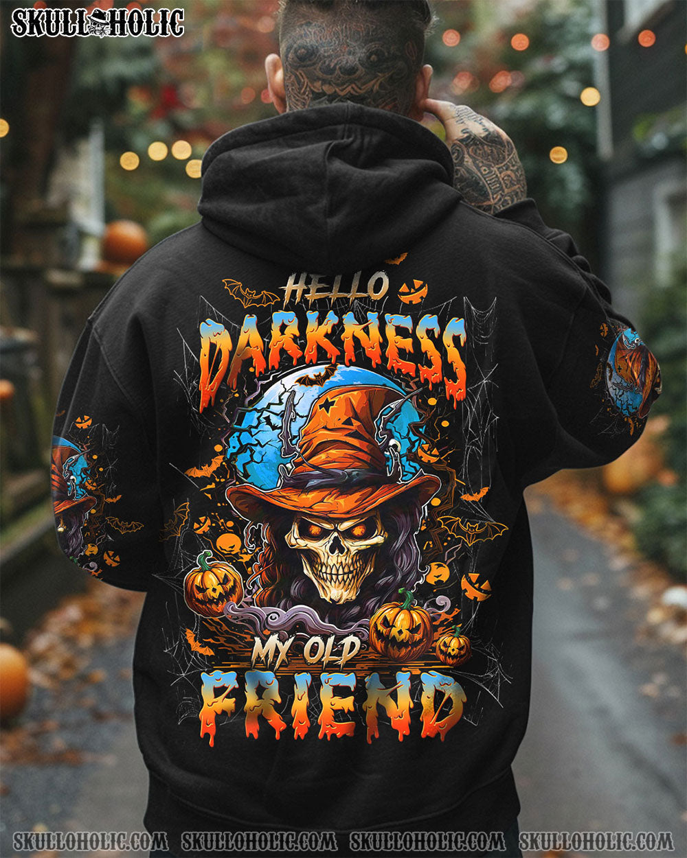 BLISSCORNERS HELLO DARKNESS MY OLD FRIEND HALLOWEEN ALL OVER PRINT
