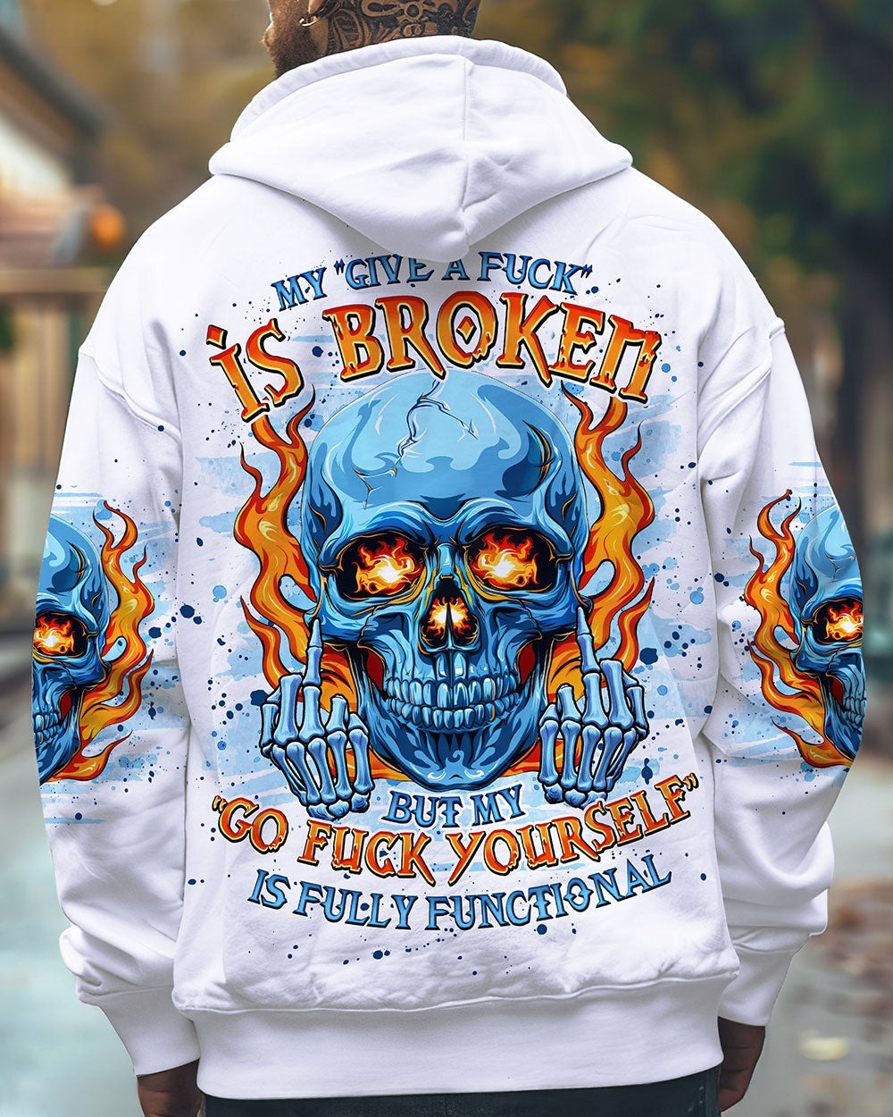 BLISSCORNERS MY GIVE A F IS BROKEN SKULL FIRE ALL OVER PRINT