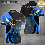 BlisscornersFlaming King Bowling Multicolor Customized Name, Team Name 3D Shirts
